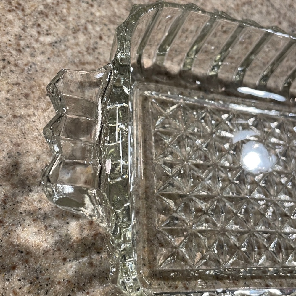 FREE with purchase of glass of crystal item. Vintage Elegant Clear Glass Dish - Picture 2 of 4